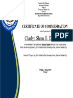 Charlyn Shane B. de La Rama: Certificate of Commendation