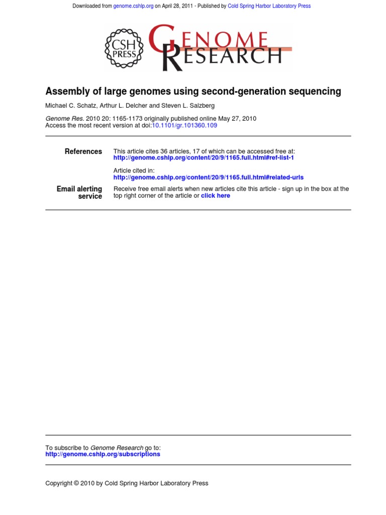 Large Genome Assembly with Second-Gen Sequencing | PDF | Dna Sequencing ...