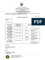 Department of Education: Individual Workweek Plan