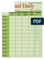 Personal Daily Planner: Monda y Tuesd Ay Wedne Sday Thurs Day Friday