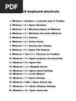 Windows Keyboard Shortcuts Cheat Sheet | PDF