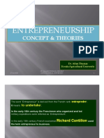 Entrepreneurship Entrepreneurship: Concept & Theories Concept & Theories Concept & Theories Concept & Theories