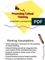 Promoting Critical Thinking Using Active Learning Strategies