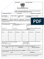 Personal History Form: United Nations Nations Unies