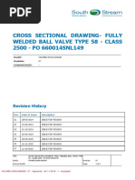 Fully Welded Ball Valve 2500 - Cross Sectional Drawing