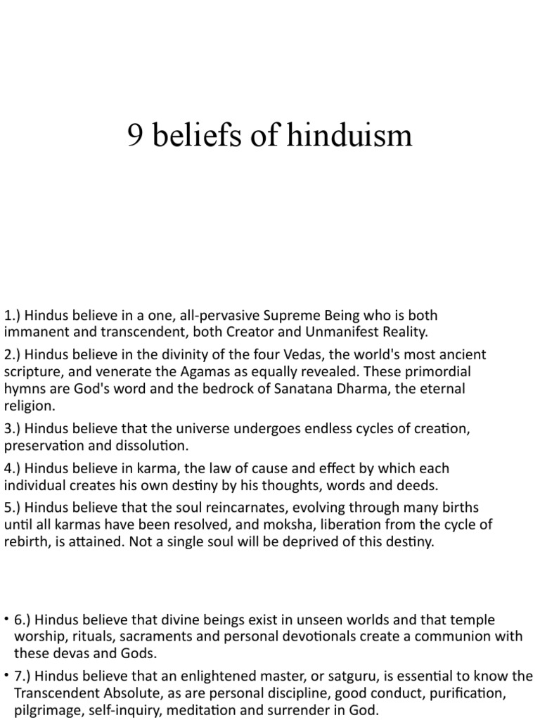 Key Beliefs of Hinduism Explained | PDF | Religion & Spirituality