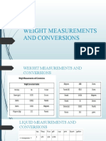 Weight Measurements and Conversions