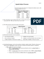 Spanish Subject Pronouns PDF