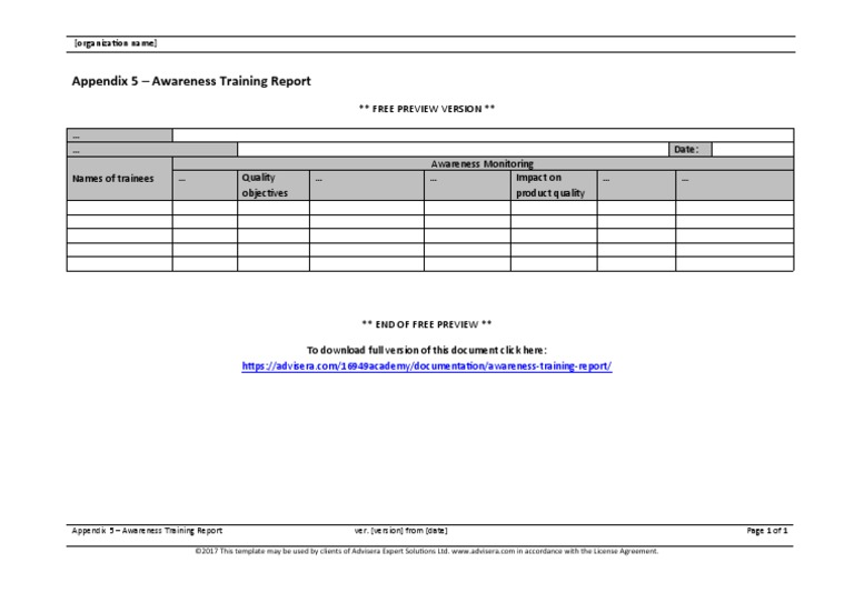 05.5 Appendix 5 Awareness Training Report Preview EN | PDF