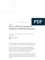 How To Deliver Constructive Feedback in Difficult Situations PDF