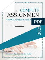 Computer Assignment Cover Page 1