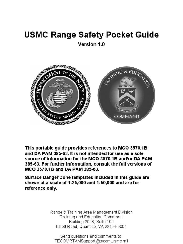 USMC Range Safety Pocket Guide PDF Ammunition United States