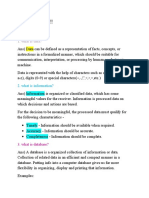 Ict Notes!!! Chap: 8: 1. What Is Data?