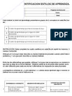 Formato Identificacion Estilos de Aprendizaje