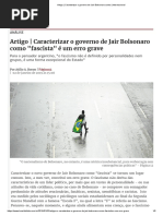 Caracterizar o governo de Jair Bolsonaro como fascista é um erro grave