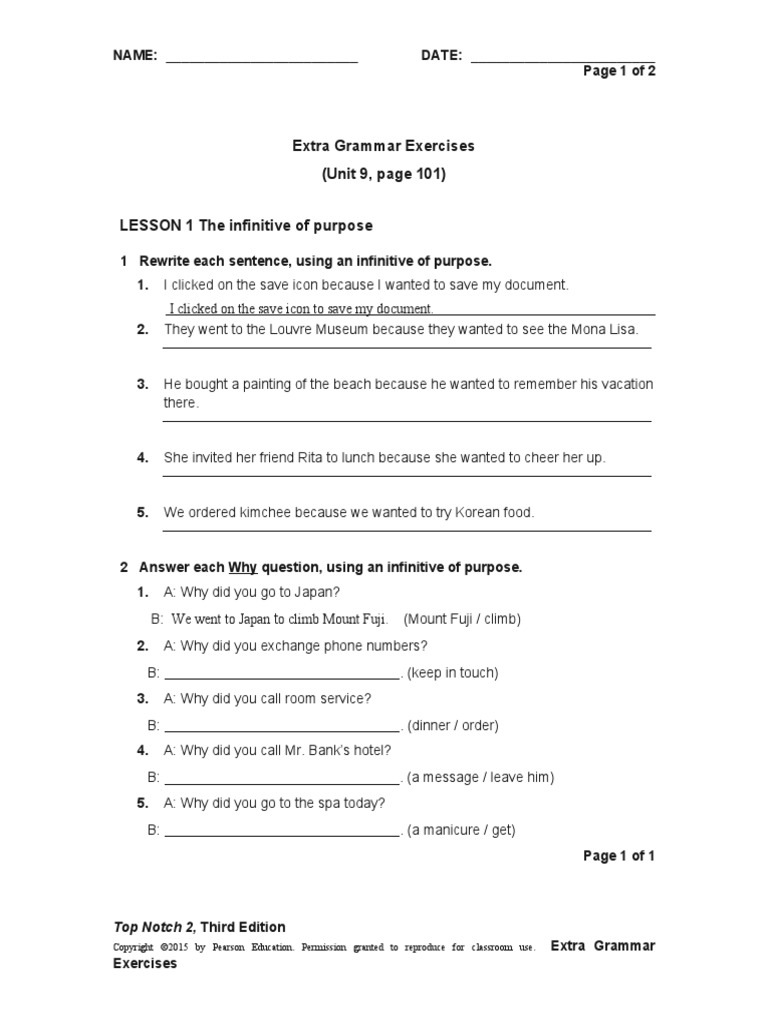 Extra Grammar Exercises (Unit 9, Page 101) : I Clicked On The Save Icon ...