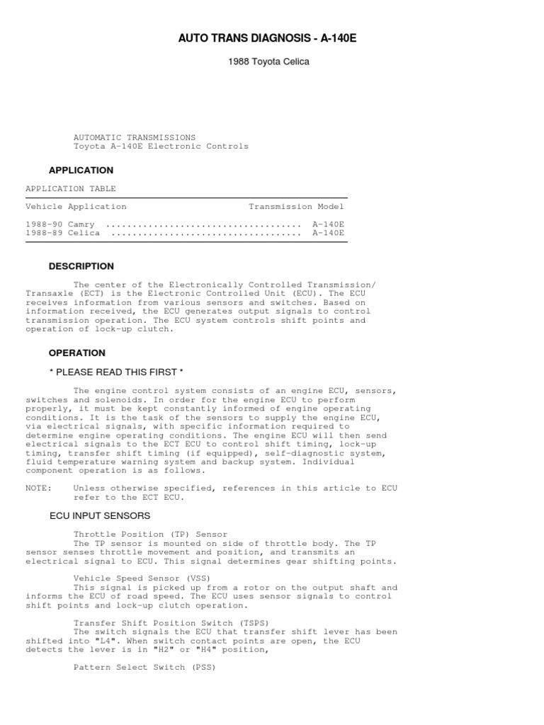 auto trans diagnosis Automatic Transmission Transmission (Mechanics)