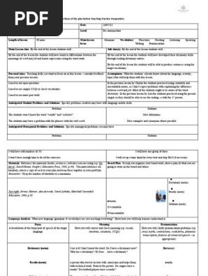 CELTA vocab lesson plan
