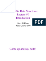 CSE 326: Data Structures Lecture #0: Steve Wolfman Winter Quarter 2000