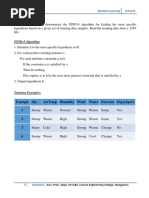 FIND-S Algorithm: Machine Learning 15CSL76