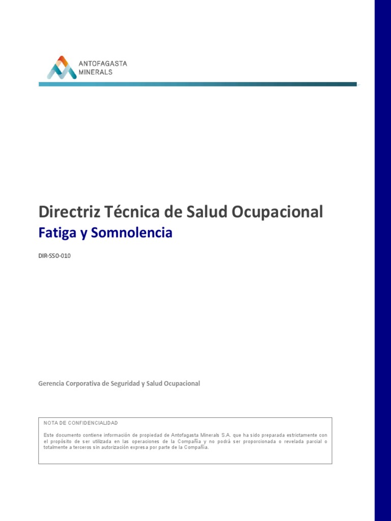 Gestión de Fatiga y Somnolencia en Trabajo | PDF | Seguridad y salud ...