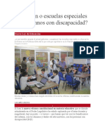 Inclusión o escuelas especiales para alumnos con discapacidad  Nueva Ley de Educación