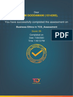 Business Ethics in TCS - Assessment - Completion - Certificate