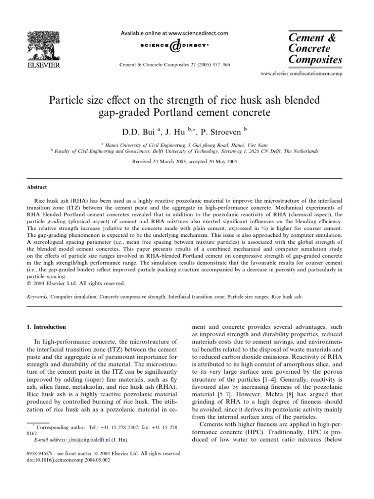 Rice Husk Ash Impact on Concrete Strength | PDF | Concrete | Cement