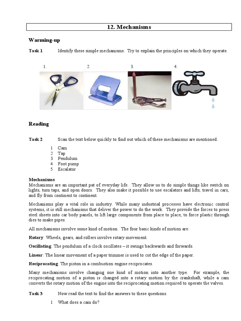 Overview of Simple Mechanisms | PDF | Lever | Machines