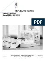 3T - Embroiderylsewing: Mach Ine Owner'S Manual Model 385,19010200