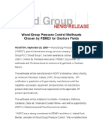 Wood Group Pressure Control Wellheads Chosen by PEMEX For Onshore Fields
