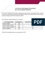 Introduction On Fees On Cash Deposit Transactions Done at CDM PDF
