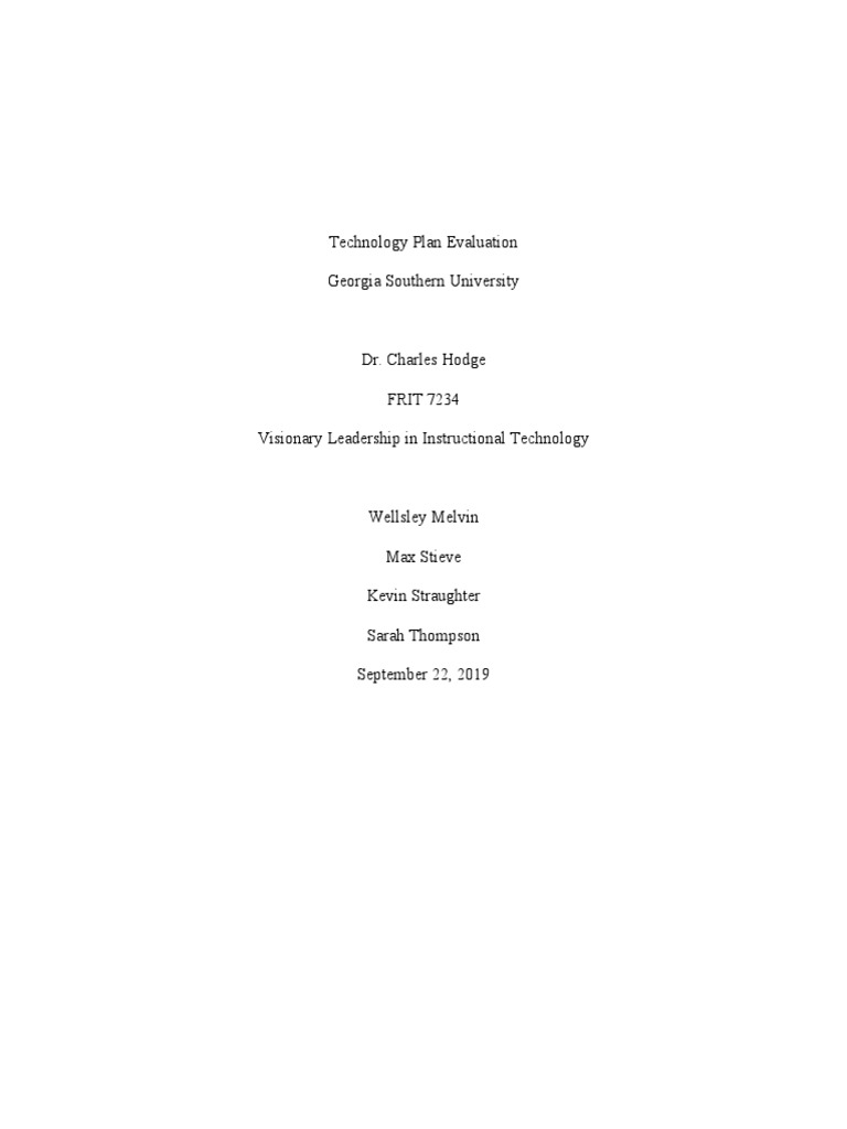 Technology Plan Evaluation Revision | PDF | Educational Assessment ...