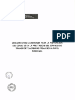 Lineamientos Sectoriales para La Prevención Del COVID-19 - Transporte Aéreo