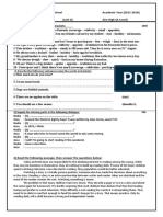 Heliopolis Language Modern School Academic Year (2015-2016) Model Exam (24) 1st Prep (Unit 8) Aim High (A-Level)