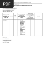 Weekly Work Accomplishment Report: Status of Work Accomplishment (% or Quantity) Division Chief/School Head Remarks