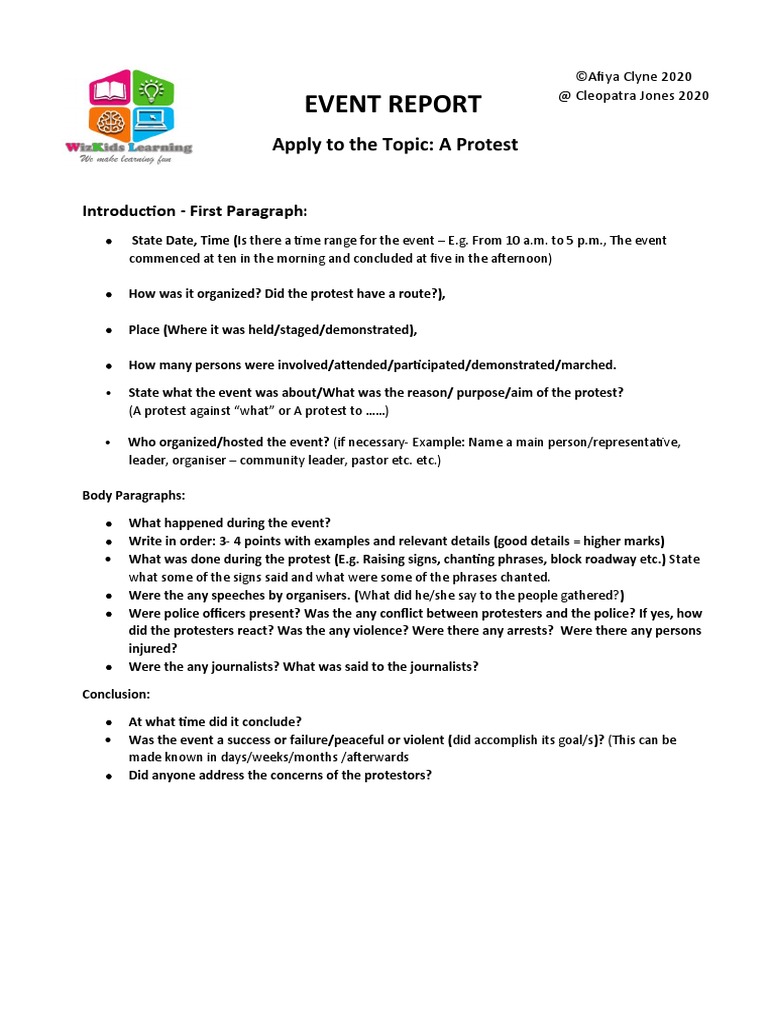 Event Report Apply to the Topic A Protest Police Violence