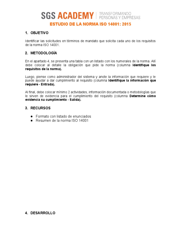 Estudio de la Norma ISO 14001:2015 | PDF | Planificación | Entorno natural