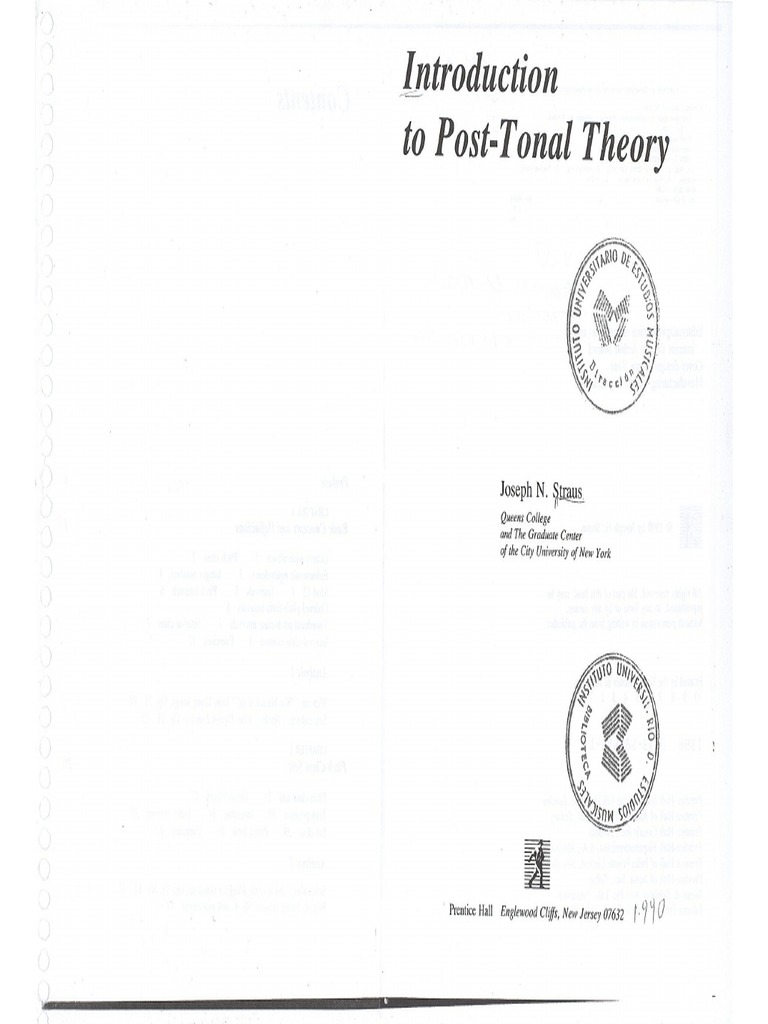 Introduction To PostTonal Theory PDF