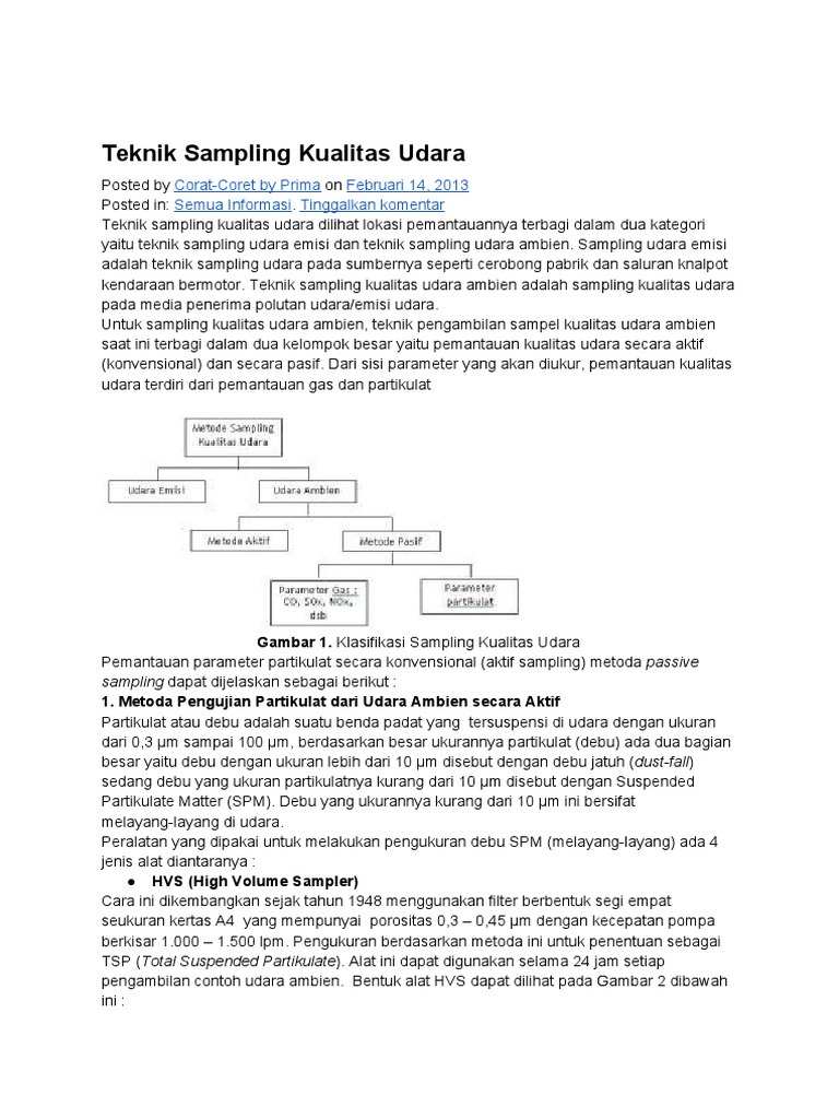 Teknik Sampling Kualitas Udara | PDF