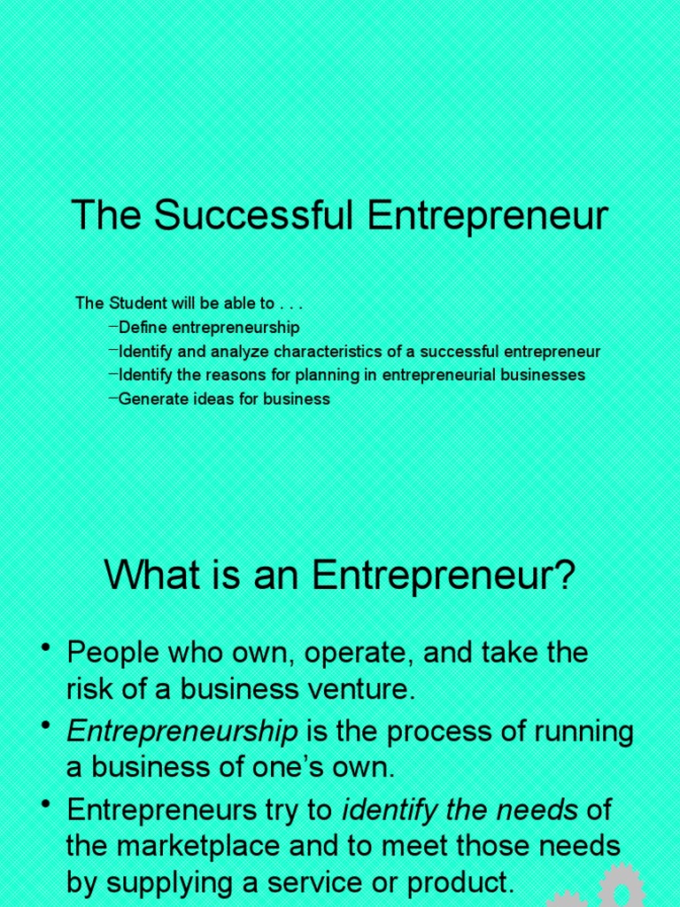 Characteristics of Successful Entrepreneurs | PDF | Entrepreneurship ...