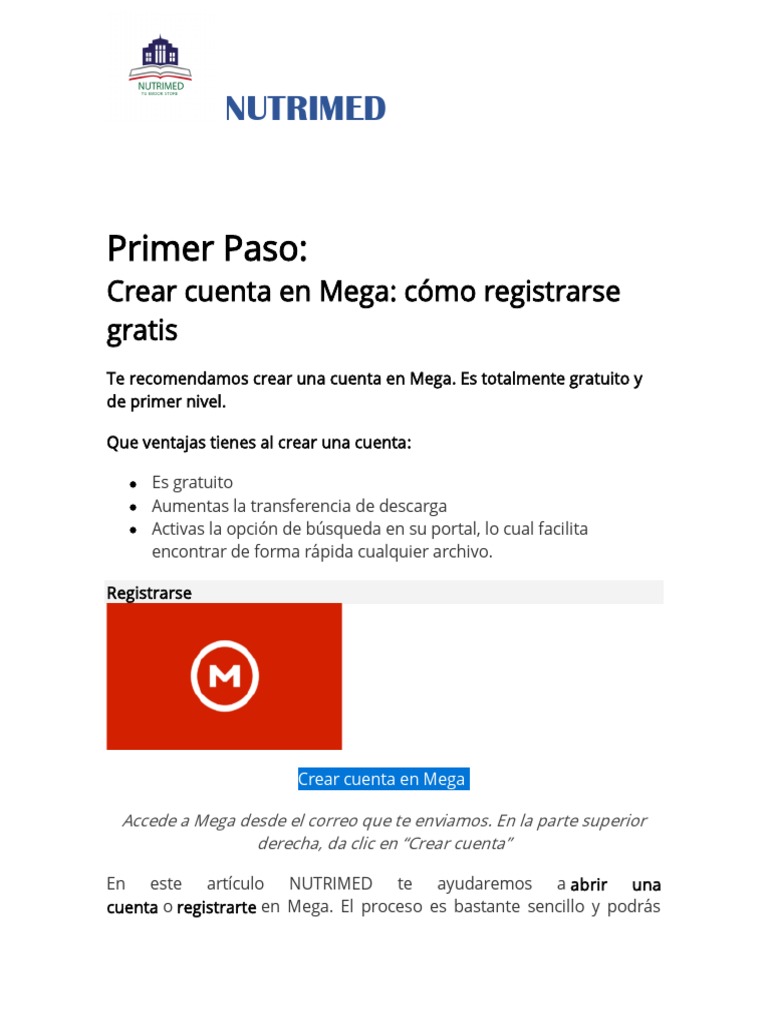 Crear cuenta gratis en Mega fácilmente | PDF | Contraseña | ciberespacio