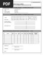 Universiti Kuala Lumpur: Subject Performance and Moderation Form