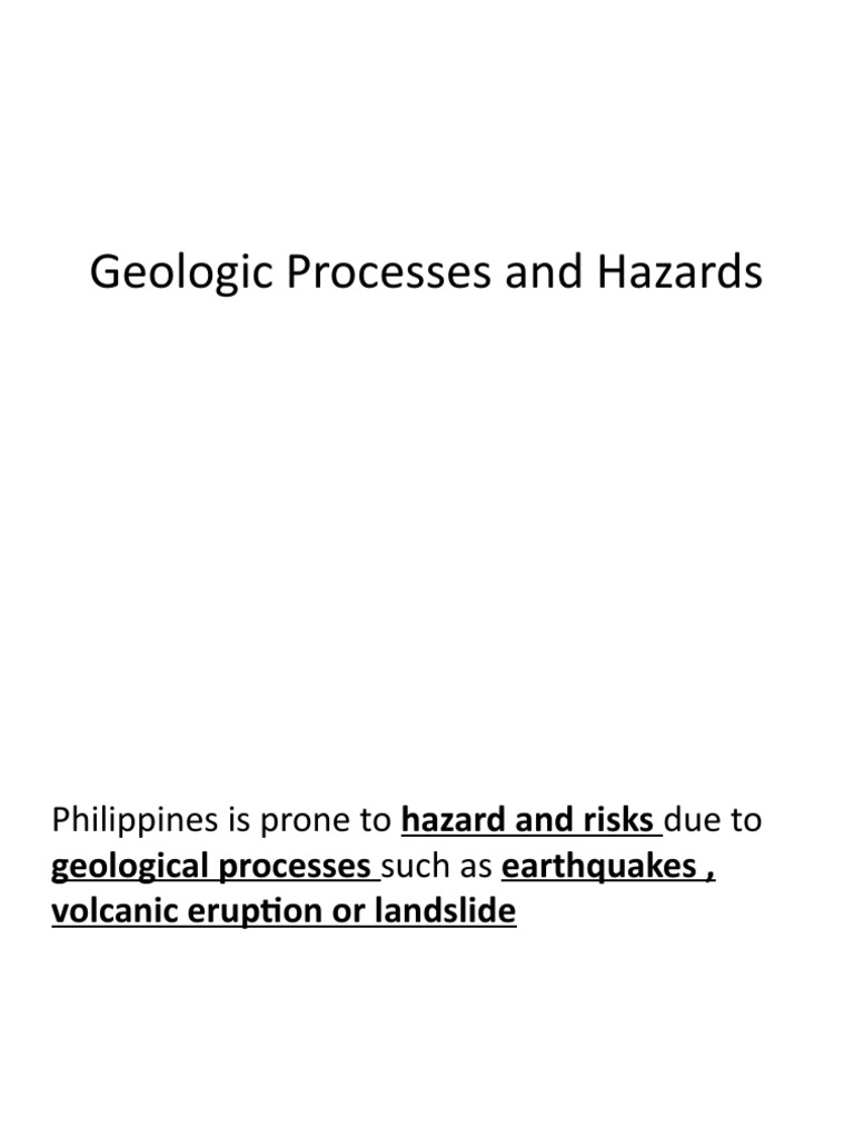 Geologic Processes and Hazards PDF Emergency Management Hazards