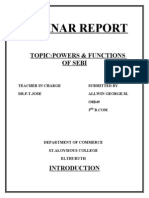 Seminar Report: Topic:Powers & Functions of Sebi
