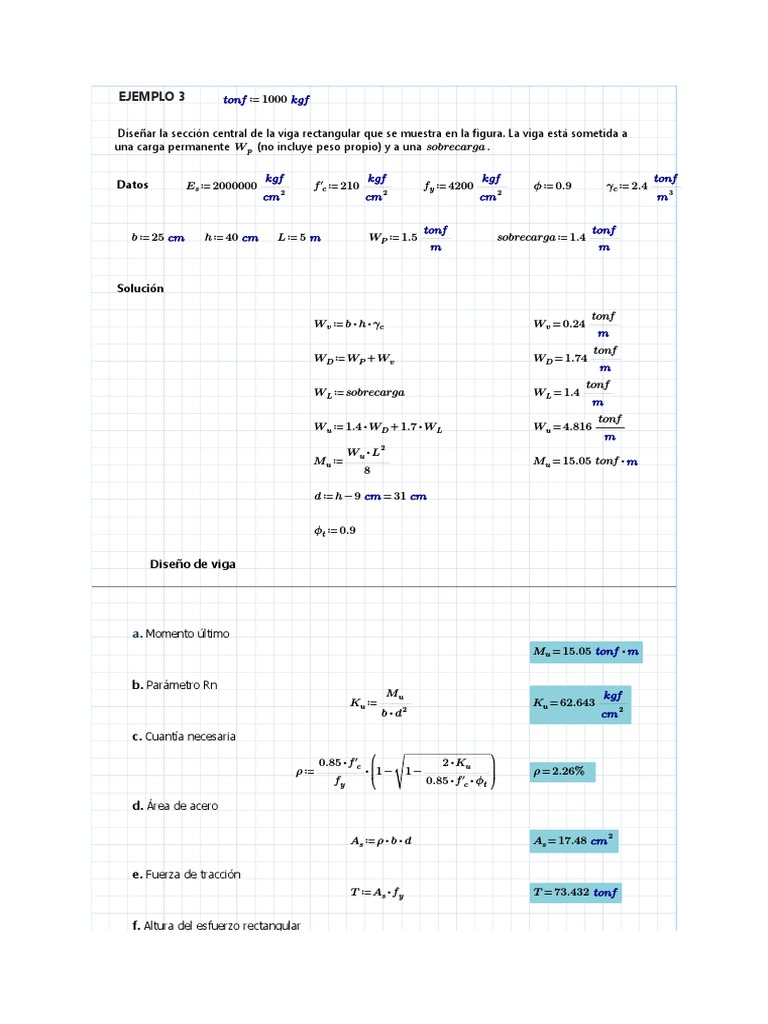 Ejemplo 3: Tonf KGF | PDF | Ingeniero civil | Materiales