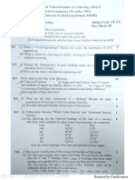 Ce112 Basic Civil Engineering Civil 1st Semester End Term Question Paper 2016.v.nit - Bhopal PDF