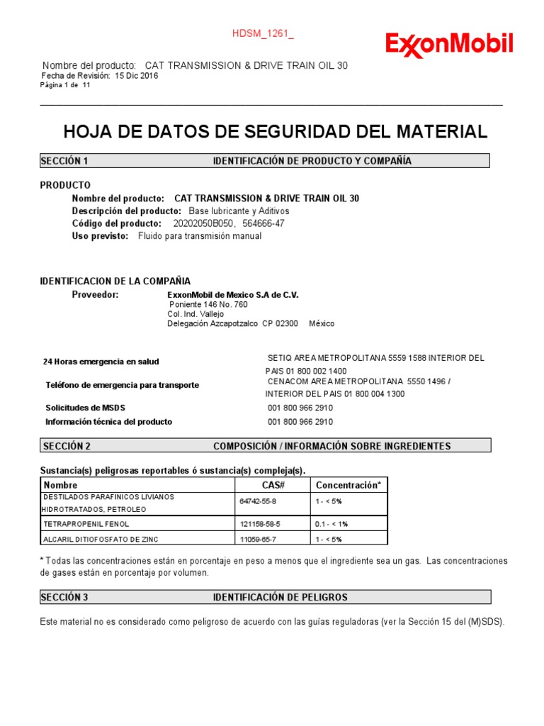 HDSM 1261 Cat Transmission Drive Train Oil 30 15.12.2016 PDF