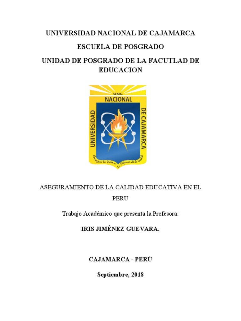 Aseguramiento de La Calidad Educativa en El Peru | PDF | Educación más ...