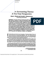 Positive Accounting Theory A Ten Year Perspective. Watts, Ross L. Zimmerman, Jerold L.